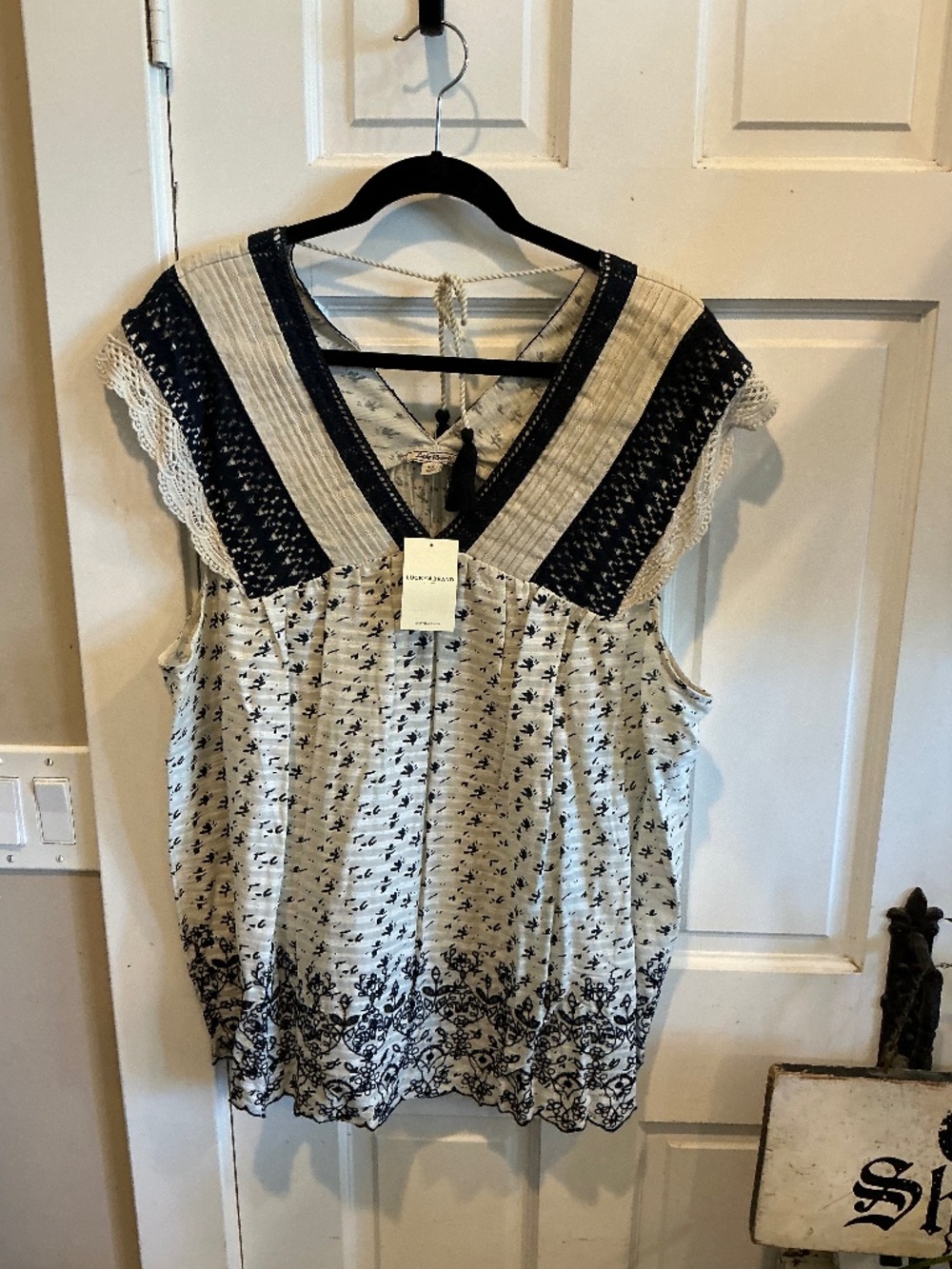 Lucky cropped top brand new with tags! Embroidered! Plus size 3x
